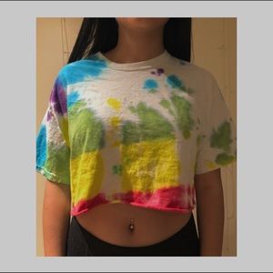 cropped tie dye tee